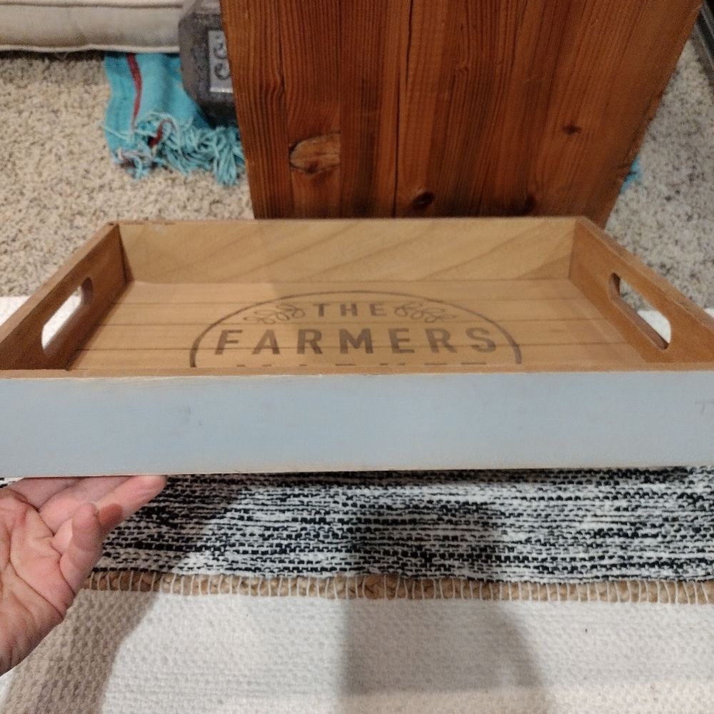 The farmers market wooden serving tray - Picture 2 of 5